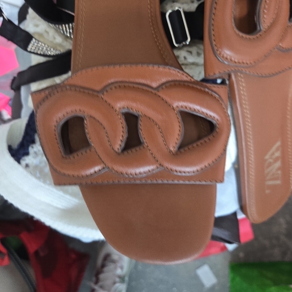 Zara Tan Leather Women's Sandals